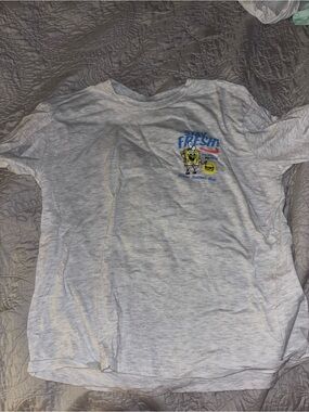 Stay Fresh Graphic Tee with Spongebob Character